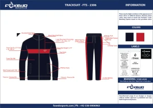 navy red with reflector logo tracksuit - FTS-2306