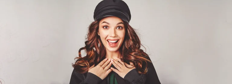 types of baseball hat - girl wearing black hat