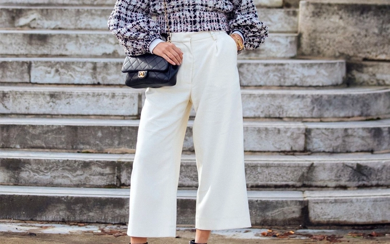 women wearing white Gaucho Pant