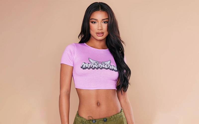 a women wearing pink color BabyDoll T-shirt