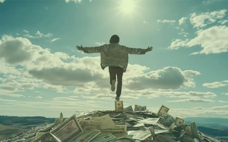 An image showing warehouse operations, inventory management, and the storage of clothing items for a clothing brand, highlighting logistical and storage costs.