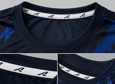 branded neck taping garment construction