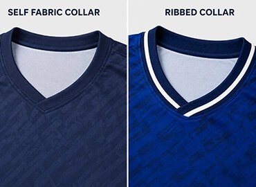 collar selection self fabric or ribbed